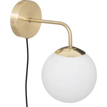 Nástěnné svítidlo Atmosphera Skleněná nástěnná lampa, zlatá Dris, Ø 15 cm