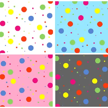 Samolepící dekorace Designové samolepící puntíky barevné - sada 95 ks