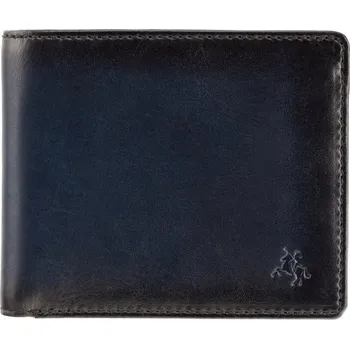 Peněženka Visconti úzká pánská peněženka leštěná kůže leštěná modrá
