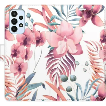 Pouzdro na mobilní telefon Flipové pouzdro iSaprio - Pink Flowers 02 - Samsung Galaxy A23 / A23 5G