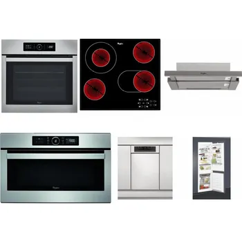 Set domácích spotřebičů WHIRLPOOL ABSOLUTE AKZ9 6230 IX + WHIRLPOOL AKT 8190/BA + WHIRLPOOL AKR 5390/1 IX + WHIRLPOOL ABSOLUTE AMW 730 IX + WHIRLPOOL WSBO 3O34 PF X + WHIRLPOOL ART 65031