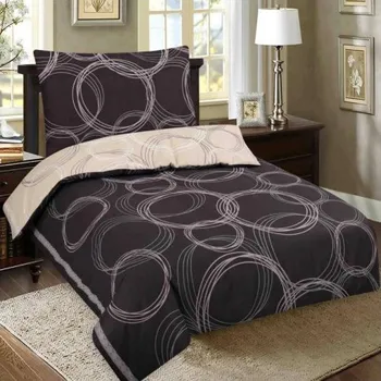 Povlečení KSTL 2-dílné Oboustranné bavlněné povlečení 70x90 cm, 140x200 cm černé s kruhy