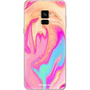 Pouzdro na mobilní telefon Odolné silikonové pouzdro iSaprio - Orange Liquid - Samsung Galaxy A8 2018