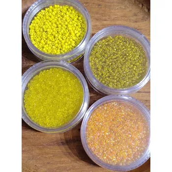 Korálek Korálky skleněné 4 x 30 g žluto oranžové odstíny