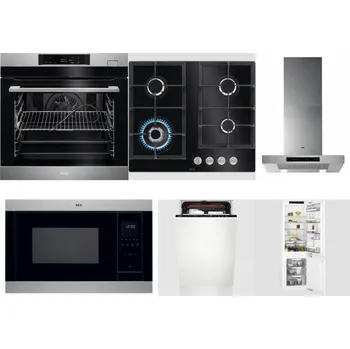 Set domácích spotřebičů AEG BSK782380M + AEG Mastery SpeedBurner HKB64420NB + AEG Mastery DBB5660HM + AEG Mastery MSB2547D-M + AEG Mastery MaxiFlex FSE73507P + AEG Mastery FlexiShelf SCE818D3LC