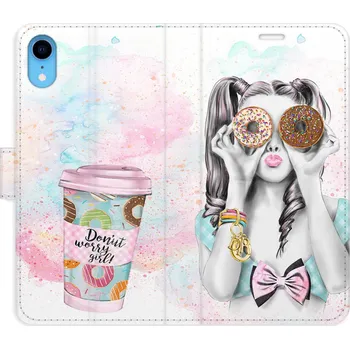 Pouzdro na mobilní telefon Flipové pouzdro iSaprio - Donut Worry Girl - iPhone XR