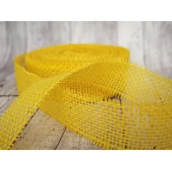 Stuha Stuha jutová 50 mm - žlutá - 1m