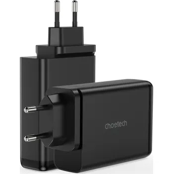 Choetech | Choetech GaN síťová nabíječka 2x USB-C / 2x USB 140W, černá (PD6005)