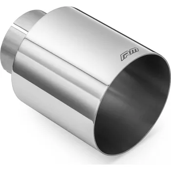 Zadní díl výfuku Koncovka výfuku RM Motors saténová z nerezové oceli, rovná KPCP Vstupní průměr: 63,5 mm, Průměr hrotu: 76 mm, Včetně svorky: Ano