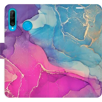 Pouzdro na mobilní telefon Flipové pouzdro iSaprio - Colour Marble 02 - Huawei P30 Lite