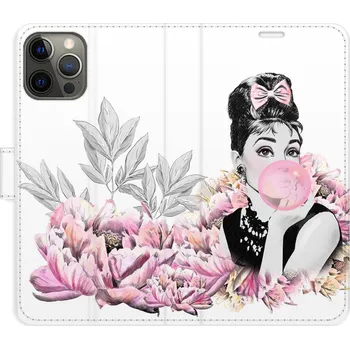 Pouzdro na mobilní telefon Flipové pouzdro iSaprio - Girl with bubble - iPhone 12/12 Pro