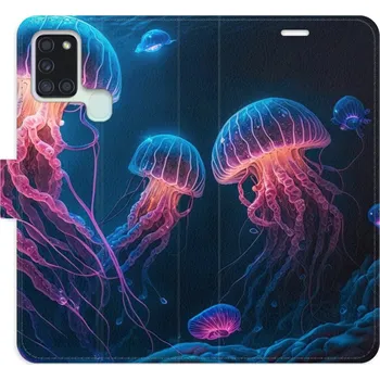 Pouzdro na mobilní telefon Flipové pouzdro iSaprio - Jellyfish - Samsung Galaxy A21s