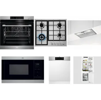 Set domácích spotřebičů AEG BSK782380M + AEG Mastery StepPower HGB64420SM + AEG DGB3523S + AEG Mastery MSB2547D-M + AEG FEE72706PM + AEG Mastery FlexiShelf SCE818D3LC