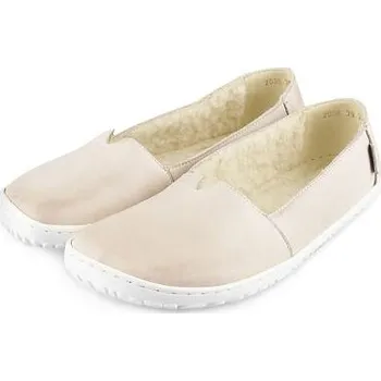 Dámské baleríny Vlnka Dámské barefoot kožené baleríny s ovčí vlnou Odeta béžová velikost obuv dospělí 40