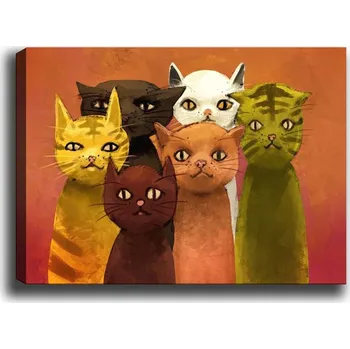 Obraz Wallity 50x70 cm Obraz na plátně Cat family 50x70 cm Zvířata
