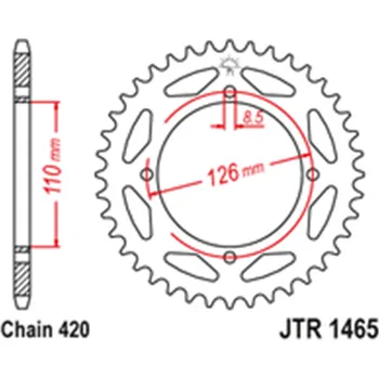 Řetězová sada pro motocykl Zadní rozeta Kawasaki KX 65 2000 - 2001 46 zubů