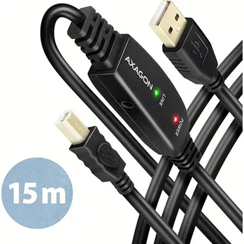 Datový kabel AXAGON ADR-215B, USB 2.0 A-M -> B-M aktivní propojovací / repeater kabel, 15m