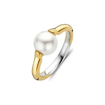 Prsten Zlacený prsten TI SENTO s perlou 12290YP/54