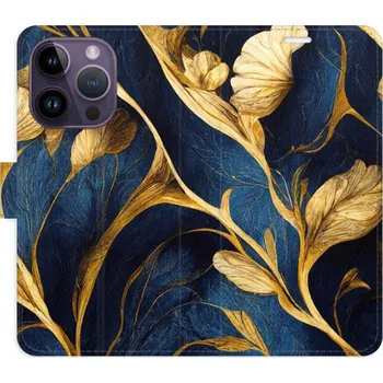Pouzdro na mobilní telefon Flipové pouzdro iSaprio - GoldBlue - iPhone 14 Pro