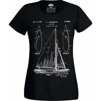 Dámské tričko Dámské tričko Plachetnice Patent L. F. Herreschoffa (Skladem XS-4XL) (Velikost: XL, Barva: Černá)