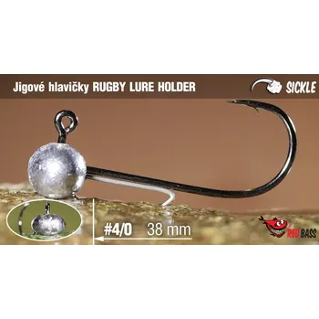 Rybářský háček Jigová hlavička REDBASS Sickle RUGBY - LURE HOLDER #4/0 - 38 mm - #4/0 - 15 g, 5 ks