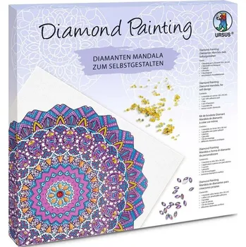 Diamantové malování URSUS Diamond Art Painting umělecká sada - Mandala fialovomodrá