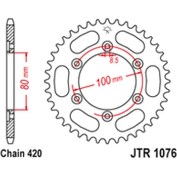 Řetězová sada pro motocykl Zadní rozeta Rieju 50 Tango 2007 - 2017 52 zubů