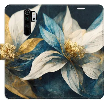 Pouzdro na mobilní telefon Flipové pouzdro iSaprio - Gold Flowers - Xiaomi Redmi Note 8 Pro