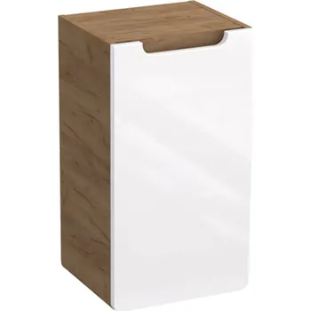 Koupelnový nábytek A - Interiéry Skříňka Luis 35 W doplňková spodní, bílá lesk/zlatý dub