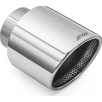 Zadní díl výfuku Koncovka výfuku RM Motors saténová z nerezové oceli, šikmá KSZP/DP Vstupní průměr: 50 mm, Průměr hrotu: 76 mm, Včetně svorky: Ano