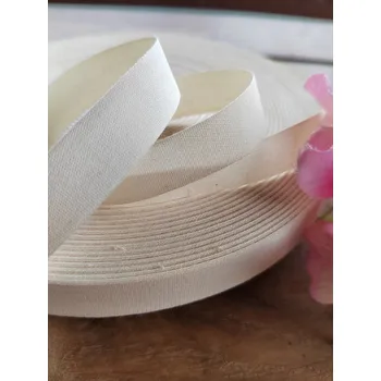 Stuha Bavlněná stuha / plátnovka šíře 15 mm režná