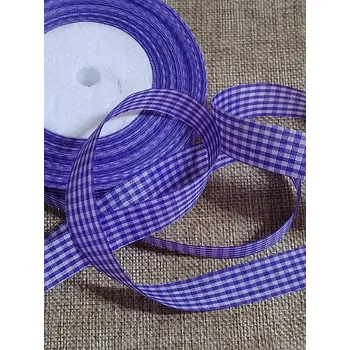 Stuha Károvaná stuha šíře 18 mm fialová tmavá