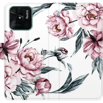 Pouzdro na mobilní telefon Flipové pouzdro iSaprio - Pink Flowers - Xiaomi Redmi 10C