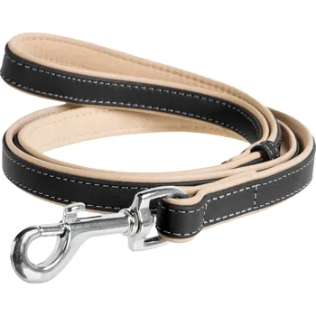 Vodítko pro psa WAU DOG Ploché měkké vodítko černé s béžovým podkladem 183cm Šířka: 18 mm