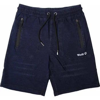 Chlapecké kraťasy Chlapecké riflové kraťasy - Wolf T2334, tmavší modrá Barva: Modrá, Velikost: 146