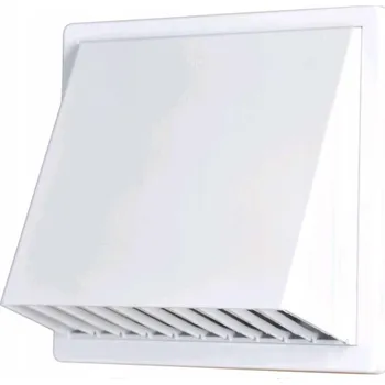 Větrací mřížka Větrací mřížka se stříškou – zpětná klapka – límec d80-150 mm – bílá – MIKAWI 66-4981