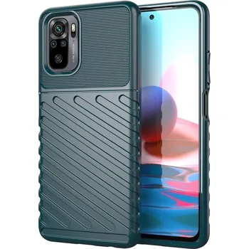 Pouzdro na mobilní telefon Hurtel Thunder carbon kryt na Xiaomi Redmi Note 10 4G / Redmi Note 10s - zelený