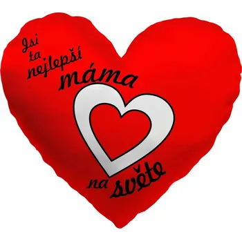 Dekorativní polštářek Polštářek srdcový 36 cm - Nejlepší máma