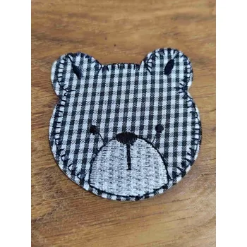 Textilní nažehlovací páska Nažehlovačka medvěd 5,5x6 cm černá