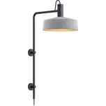 Wever & Ducré Industriální nástěnná lampa Roomor Wall 4.3 Barva: Černá / Šedá s plstí 339620BK3