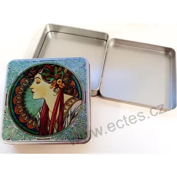 Dóza na potraviny Laurel- Vavřín PL406 A. Mucha plechová dóza stříbrná s pantem
