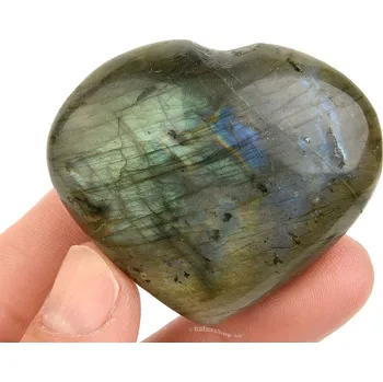Přírodní kámen Srdce z labradoritu 62g z Madagaskaru