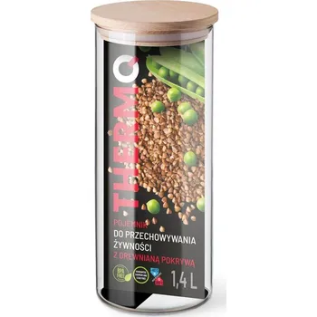 Dóza na potraviny THERMO NÁDOBA NA POTRAVINY S DŘEVĚNÝM VÍKEM 1,4 L