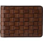 Visconti peněženka z proplétané kůže leštěná hnědá