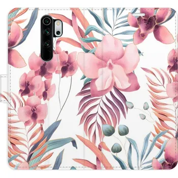 Pouzdro na mobilní telefon Flipové pouzdro iSaprio - Pink Flowers 02 - Xiaomi Redmi Note 8 Pro