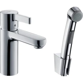 Vodovodní baterie Hansgrohe Metris S CHROM Páková umyvadlová baterie s ruční sprchou Bidette a sprchovou hadicí 160 cm