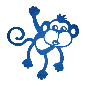 Samolepící dekorace SAMOLEPKA Opice 005 pravá visí za ruku (65 - škrábaný kov modrý) NA AUTO, NÁLEPKA, FÓLIE, POLEP, TUNING, VLASTNÍ TEXT, TISK, AUTOSAMOLEPKY.cz, POLEPY, OBRÁZEK, LOGO, SAMOLEPKY