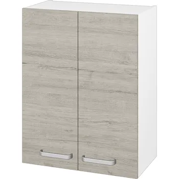 Koupelnový nábytek Dřevojas Horní skříňka DOS SYD2 60 - N01 Bílá lesk / Úchytka T01 / D05 Oregon