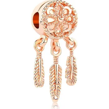 Přívěsek B-TOP Korálek na náramek "LAPAČ SNŮ" - zlatá růžová