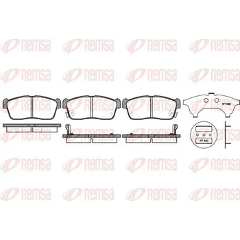 Brzdová destička Sada brzdových destiček, kotoučová brzda REMSA 0724.02